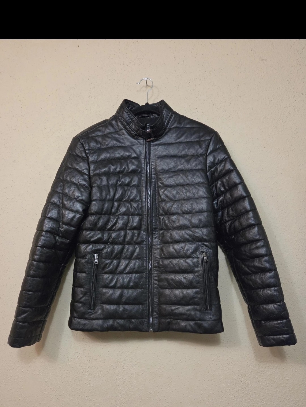 Paul Parker Jacket Mens Medium Leather Quilted Biker Motorcycle